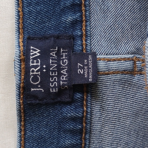 J Crew Factory Essential Straight Jeans 27 Mid Rise Cropped Raw Hem 29x26 50off3 - Picture 4 of 9